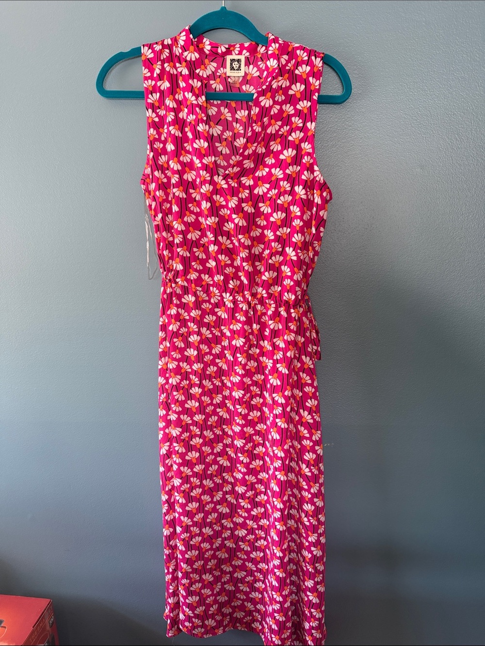 Anne Klein Sleeveless Fuchsia Floral Maxi Dress
